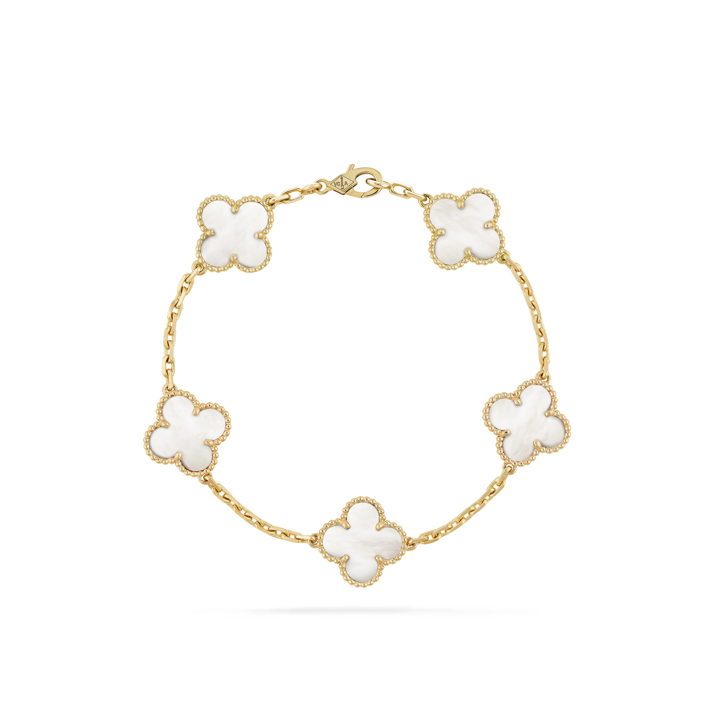 VAN CLEEF VINTAGE ALHAMBRA BİLEKLİK - ALTIN/BEYAZ-RENK