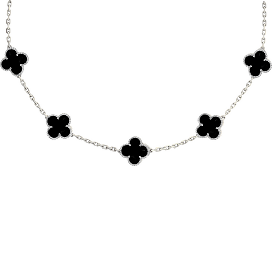 VAN CLEEF ALHAMBRA KOLYE - SILVER/SİYAH