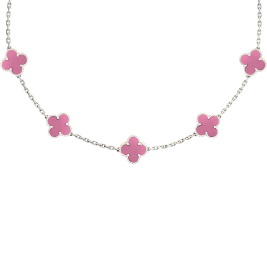 VAN CLEEF ALHAMBRA KOLYE- GÜMÜŞ/PEMBE