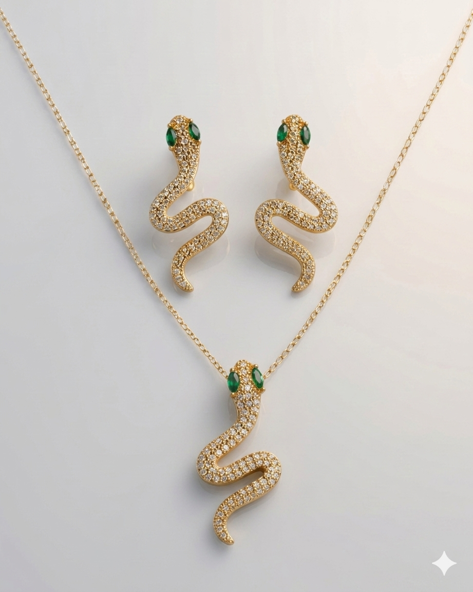 Snek Kolye küpe set