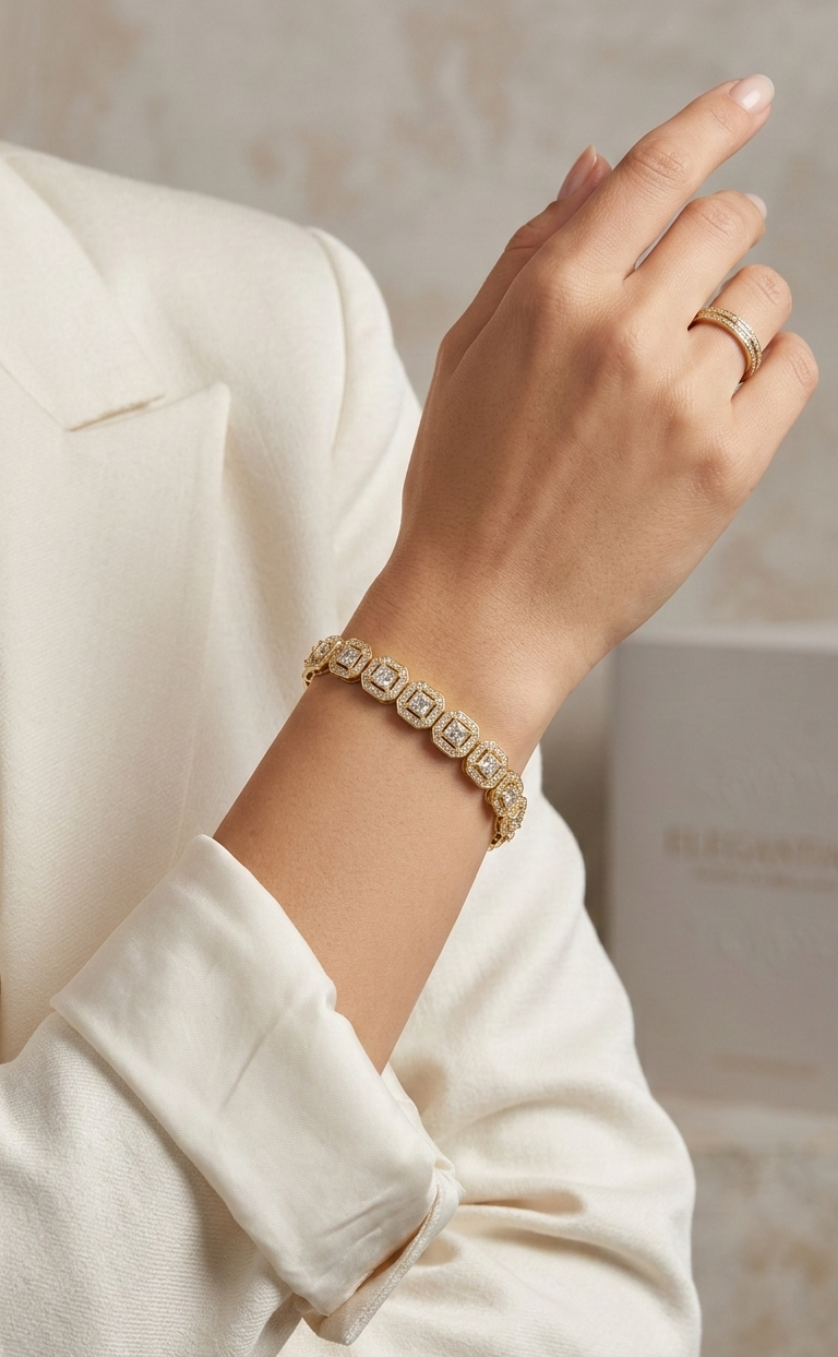 Mıhlama İşçilik Full Zirkon Taşlı Bileklik