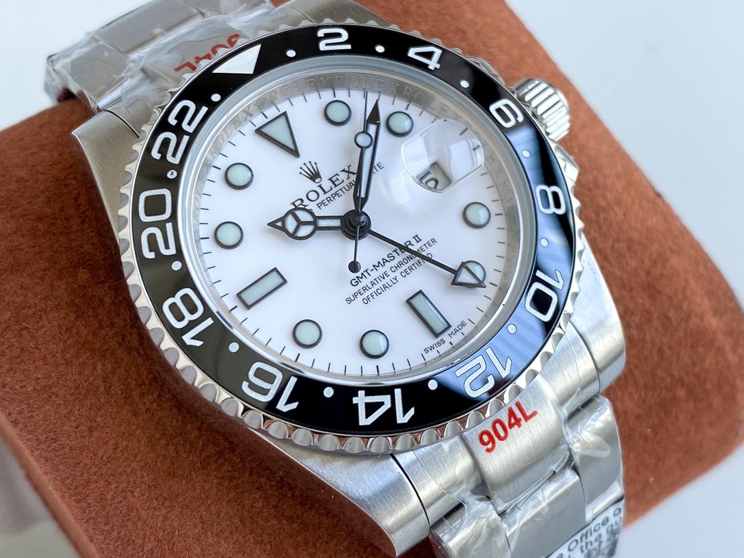 GMT-MASTER II CUSTOM CERAMIC BLACK BEZEL WHITE DIAL+ŞEFAF KARGO