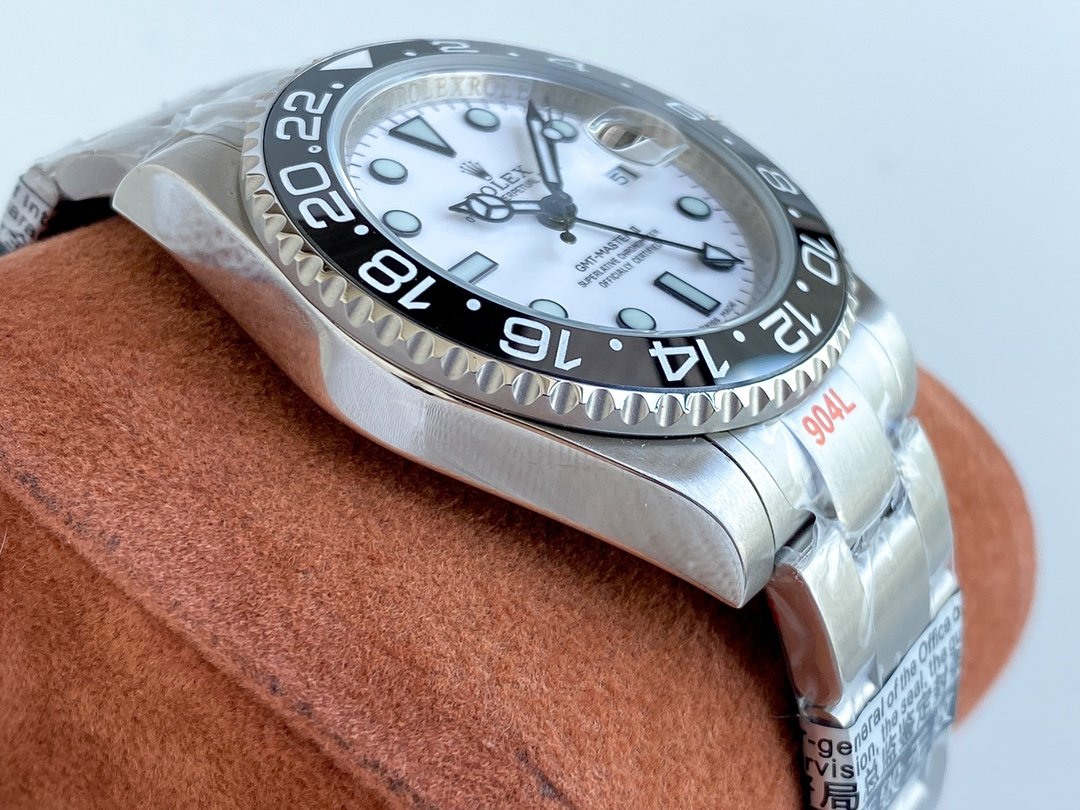 GMT-MASTER II CUSTOM CERAMIC BLACK BEZEL WHITE DIAL+ŞEFAF KARGO