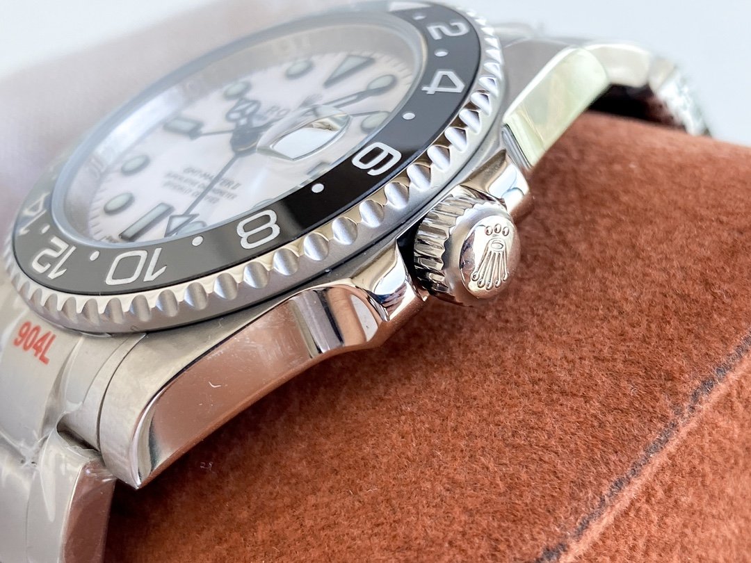 GMT-MASTER II CUSTOM CERAMIC BLACK BEZEL WHITE DIAL+ŞEFAF KARGO