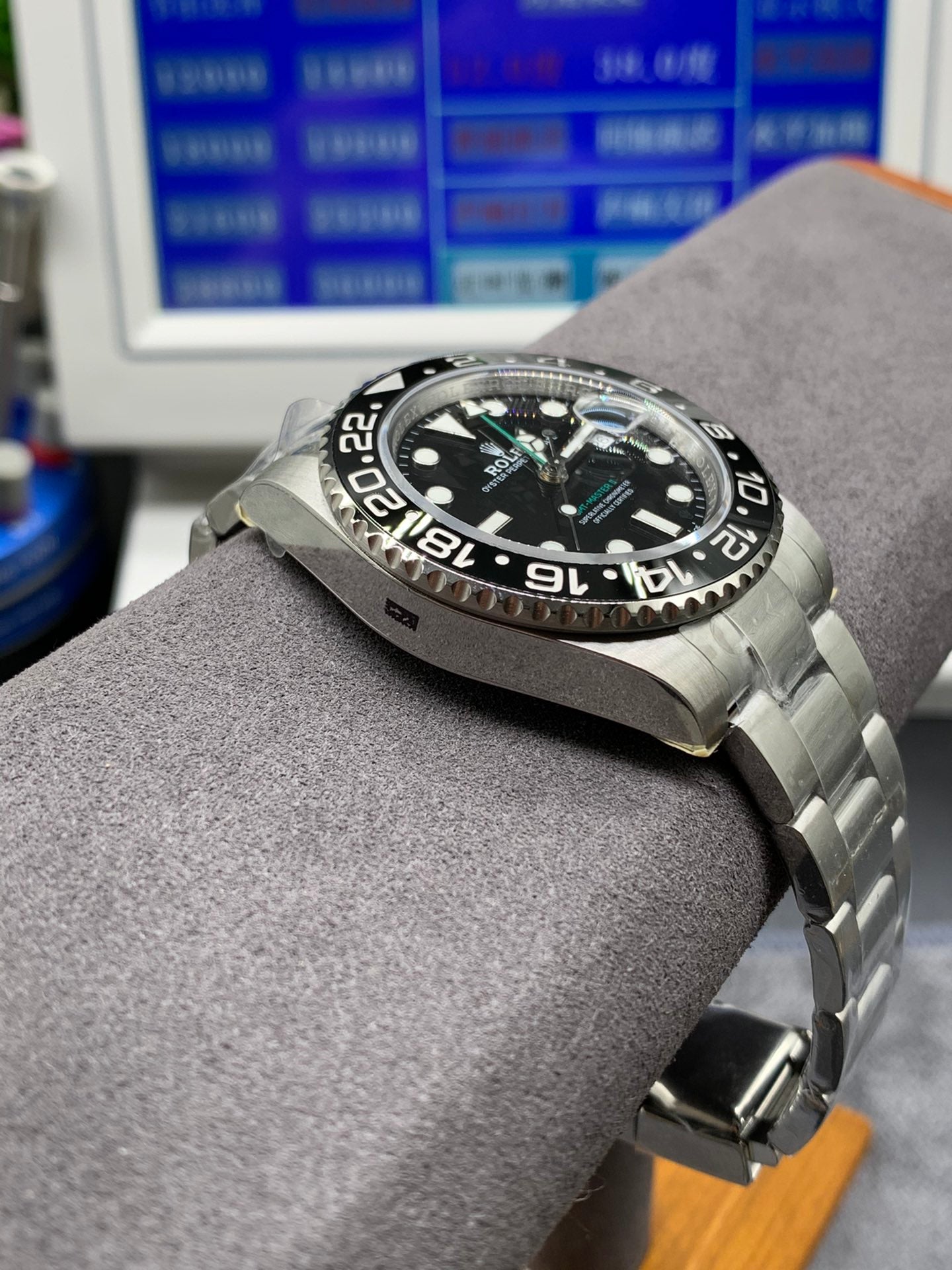 GMT-MASTER II CUSTOM BLACK BEZEL BLACK DIAL+ŞEFAF KARGO