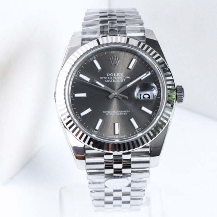 DATEJUST 41 GREY DIAL SILVER +ŞEFAF KARGO