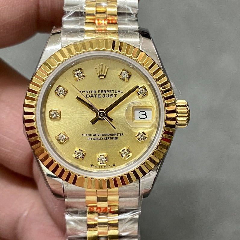DATEJUST 28MM GOLD STEEL DIAMOND NUMERALS+ŞEFAF KARGO