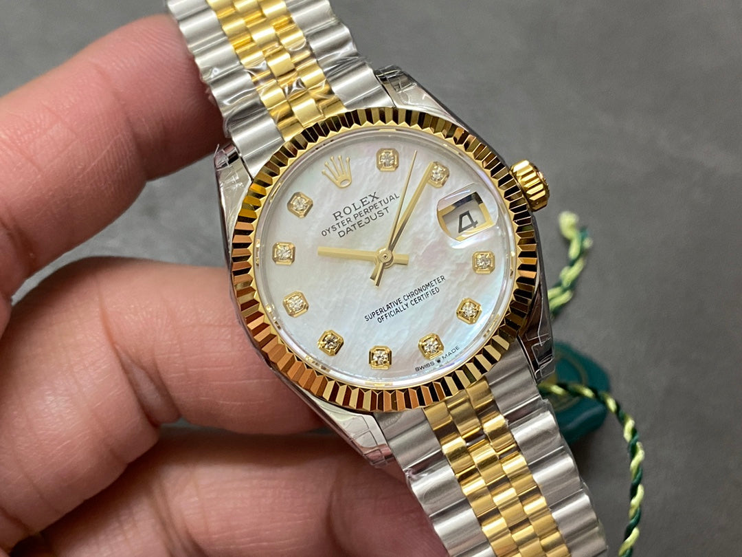 DATEJUST 31MM GOLD STEEL MOP DIAL+ŞEFAF KARGO