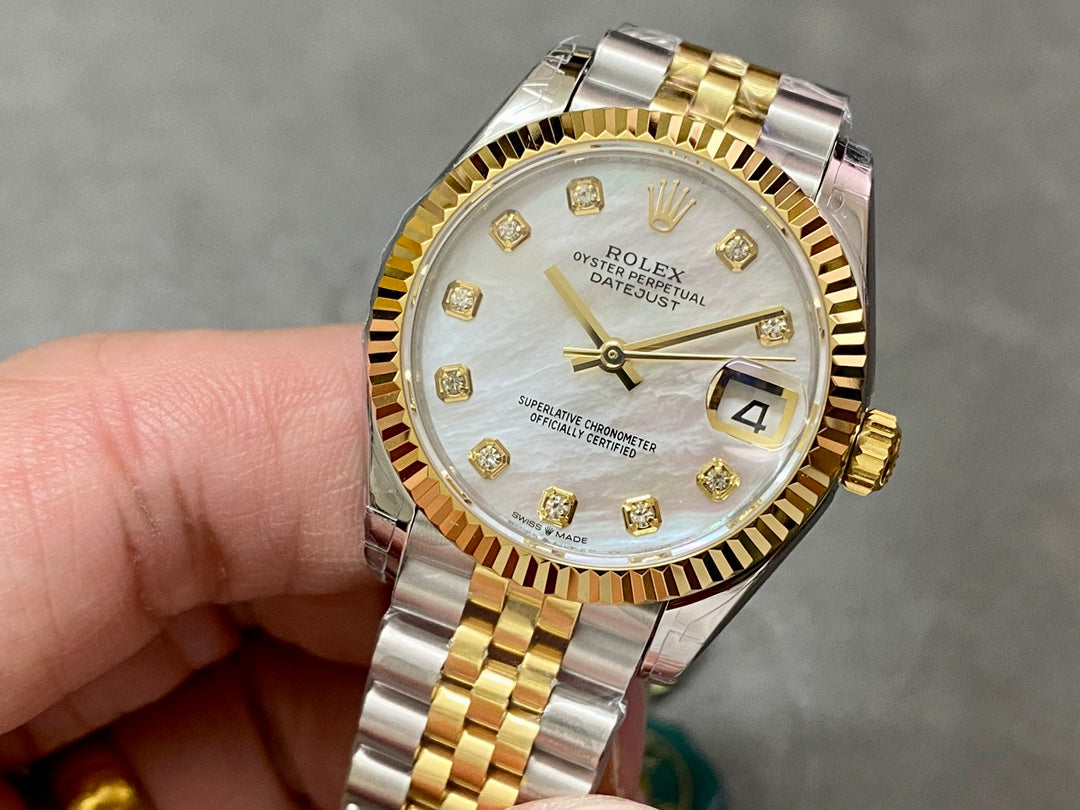 DATEJUST 31MM GOLD STEEL MOP DIAL+ŞEFAF KARGO