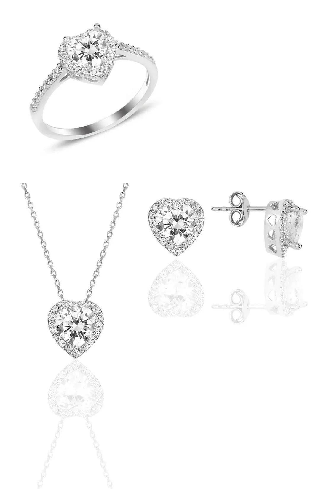 Kalp Set Beyaz Işıltı