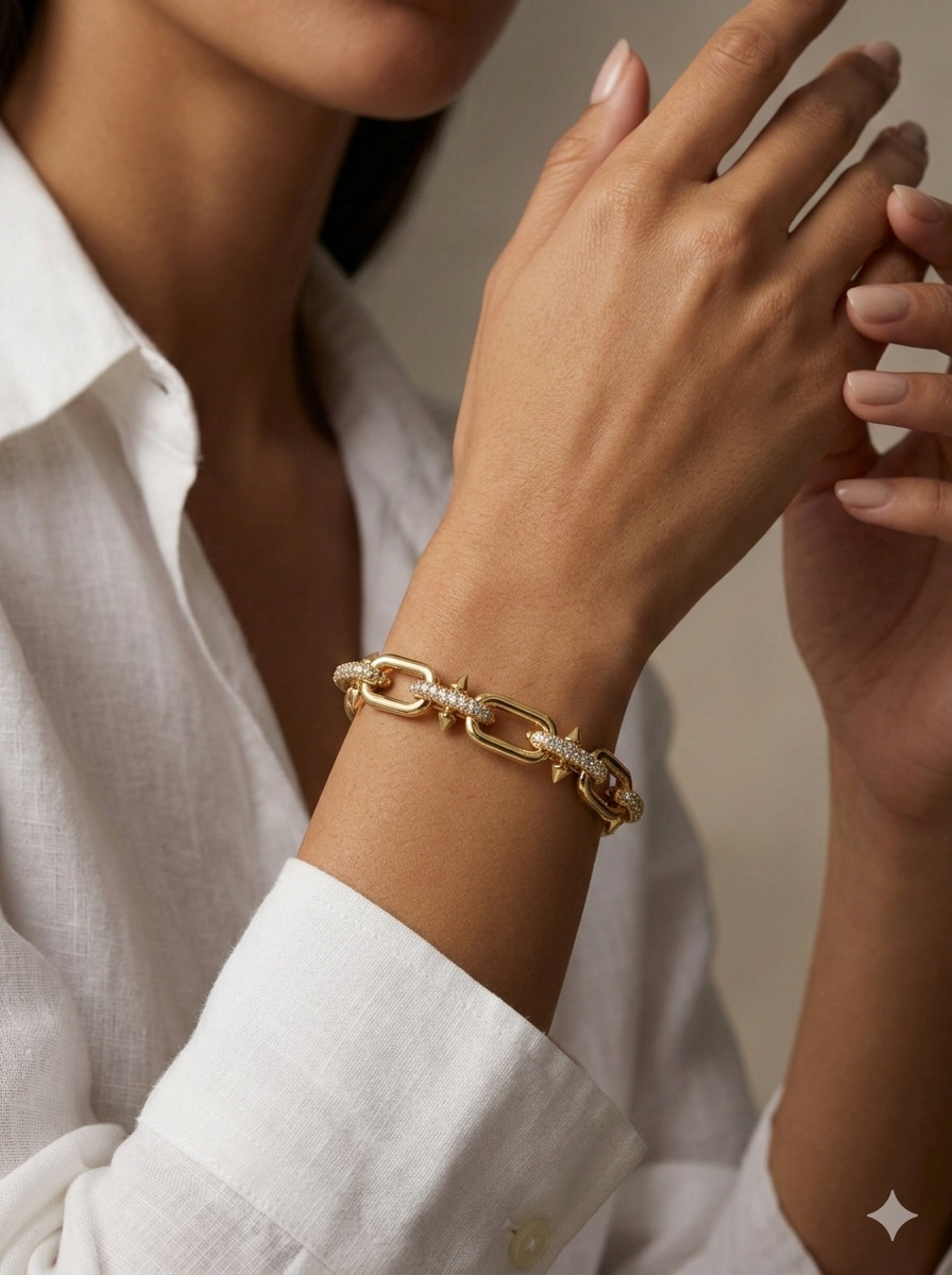 Montür Mıhlama İşçilikli Kararmaz Bileklik