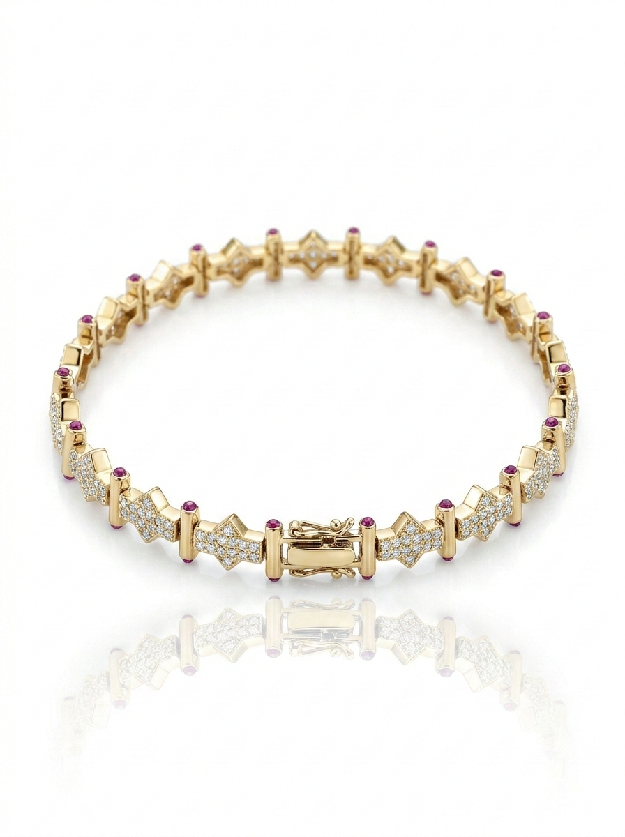 Crowntime Luxury: Taşlı Kararmaz Solmaz Bileklik