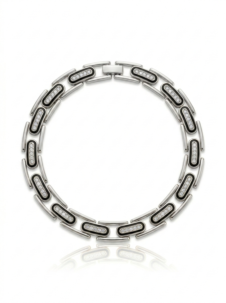 Özel Seri: Işıltılı Taşlı Çelik Bileklik