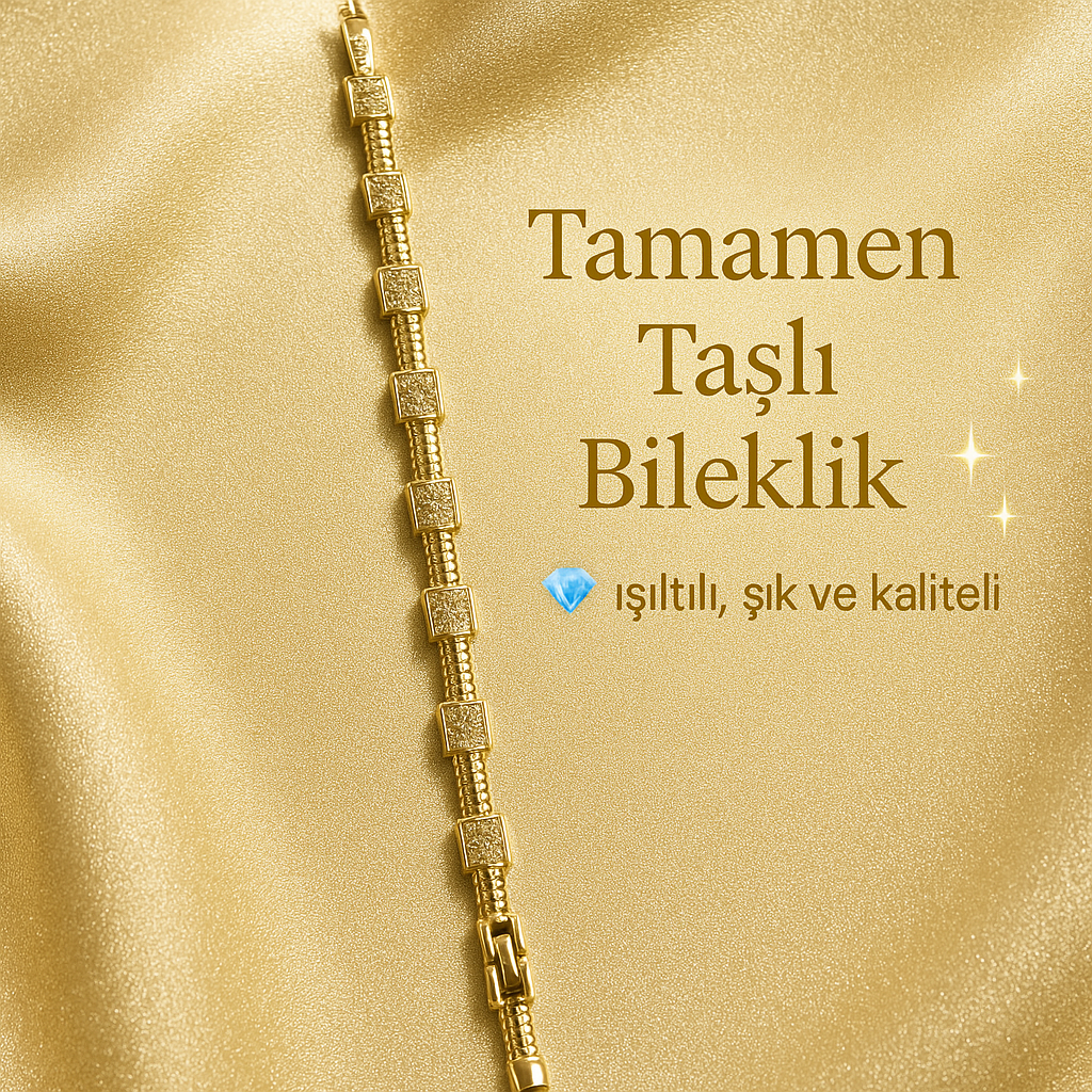 💎 FULL TAŞLI Altın Kaplama Bileklik