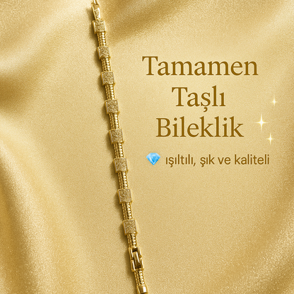💎 FULL TAŞLI Altın Kaplama Bileklik
