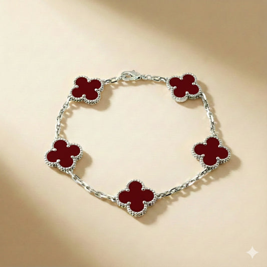 VAN CLEEF BİLEKLİK- GÜMÜŞ/KIRMIZI-RENK