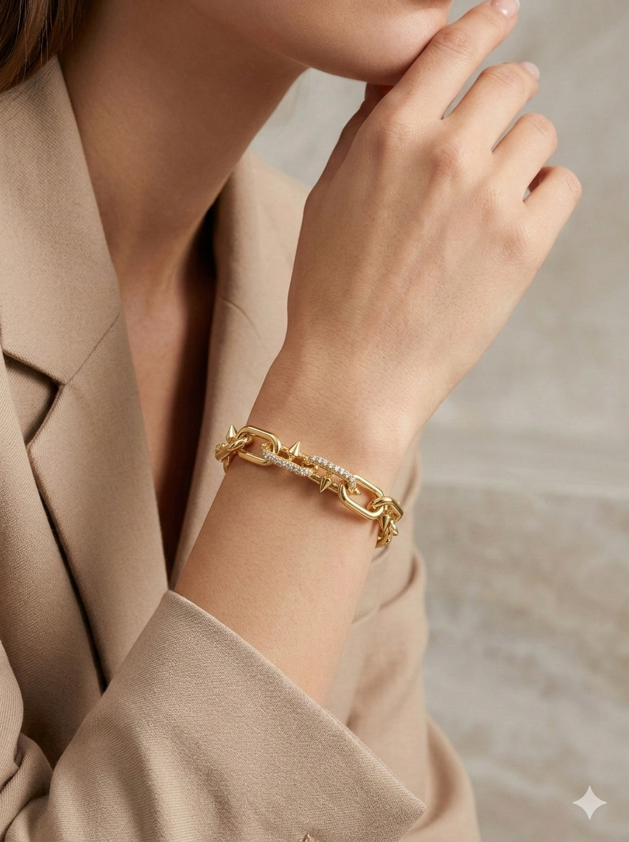 Montür Mıhlama İşçilikli Kararmaz Bileklik