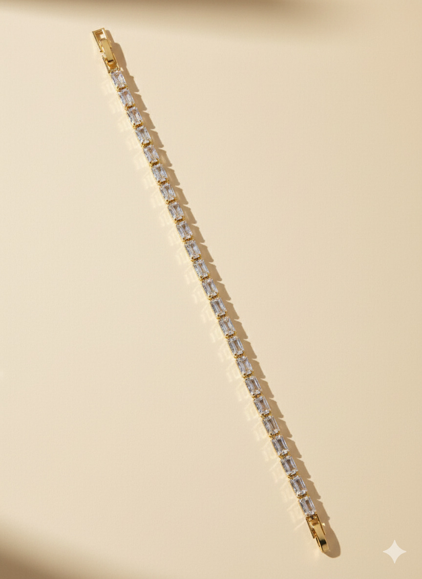 ✨ Paslanmaz Çelik 4 Mikron Altın Kaplama Zirkon Taşlı