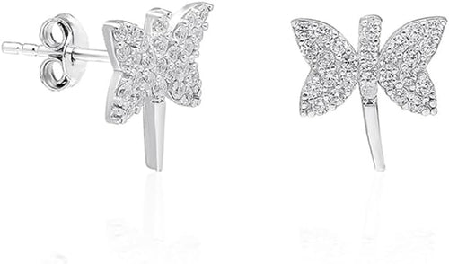 925 Ayar Aquamarin Taşlı Yonca Küpe Kadın Gümüş Küpe