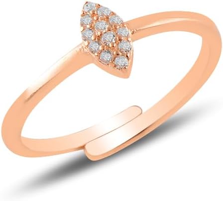 925 Ayar Gümüş Ayarlanabilir Zirkon Taşlı Mekik Tasarım Yüzük