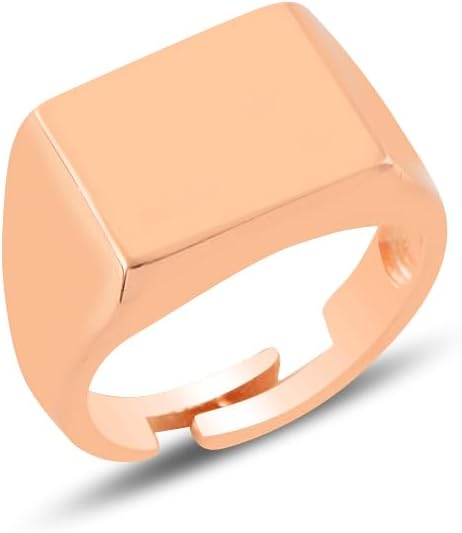 925 Ayar Ayarlanabilir Rose Kare Tasarım Şövalye Gümüş Yüzük