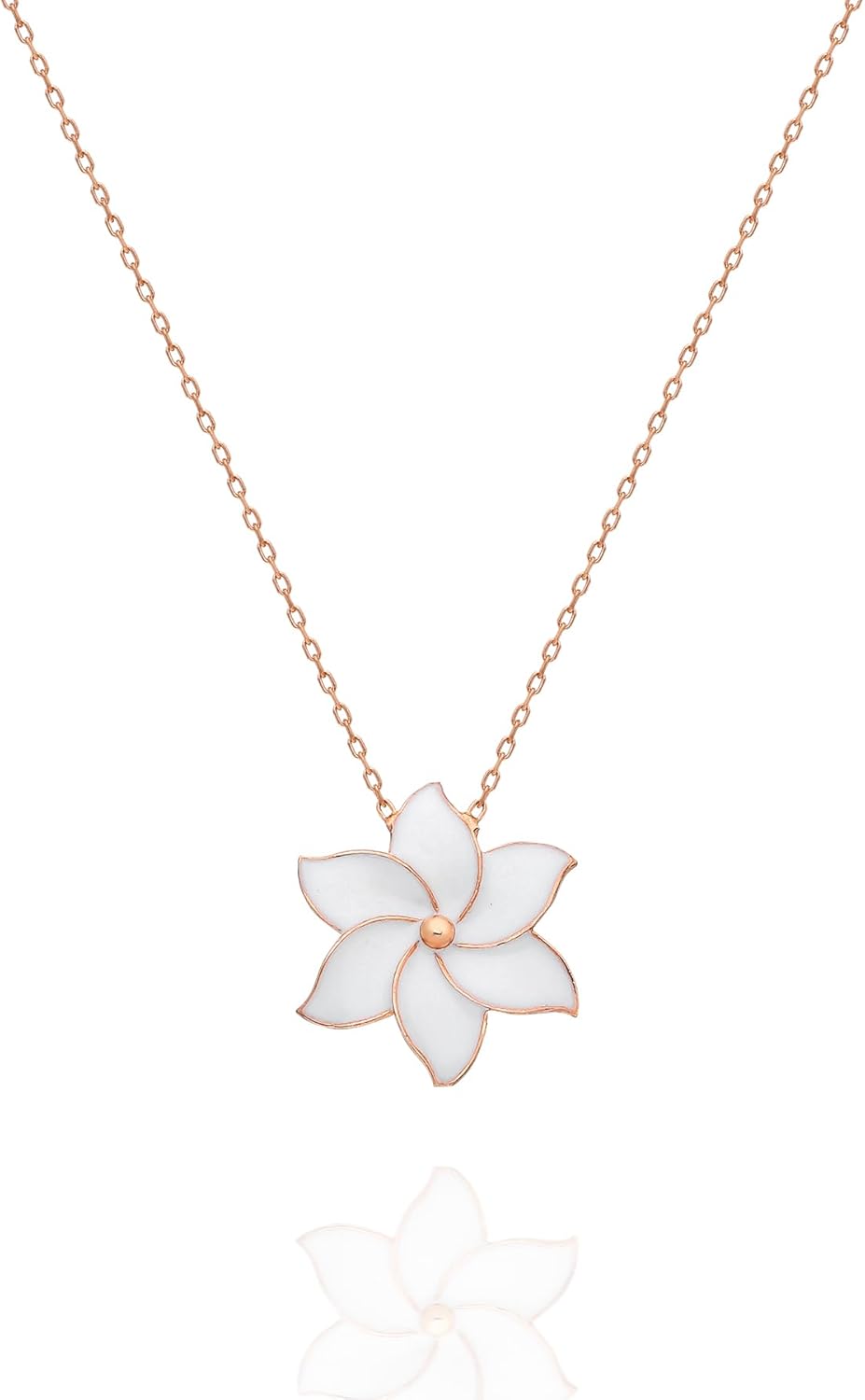 925 Ayar Beyaz Mineli Yonca Kolye Kadın Gümüş Kolye