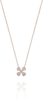 925 Ayar Rose Minik Yonca Kolye Kadın Gümüş Kolye