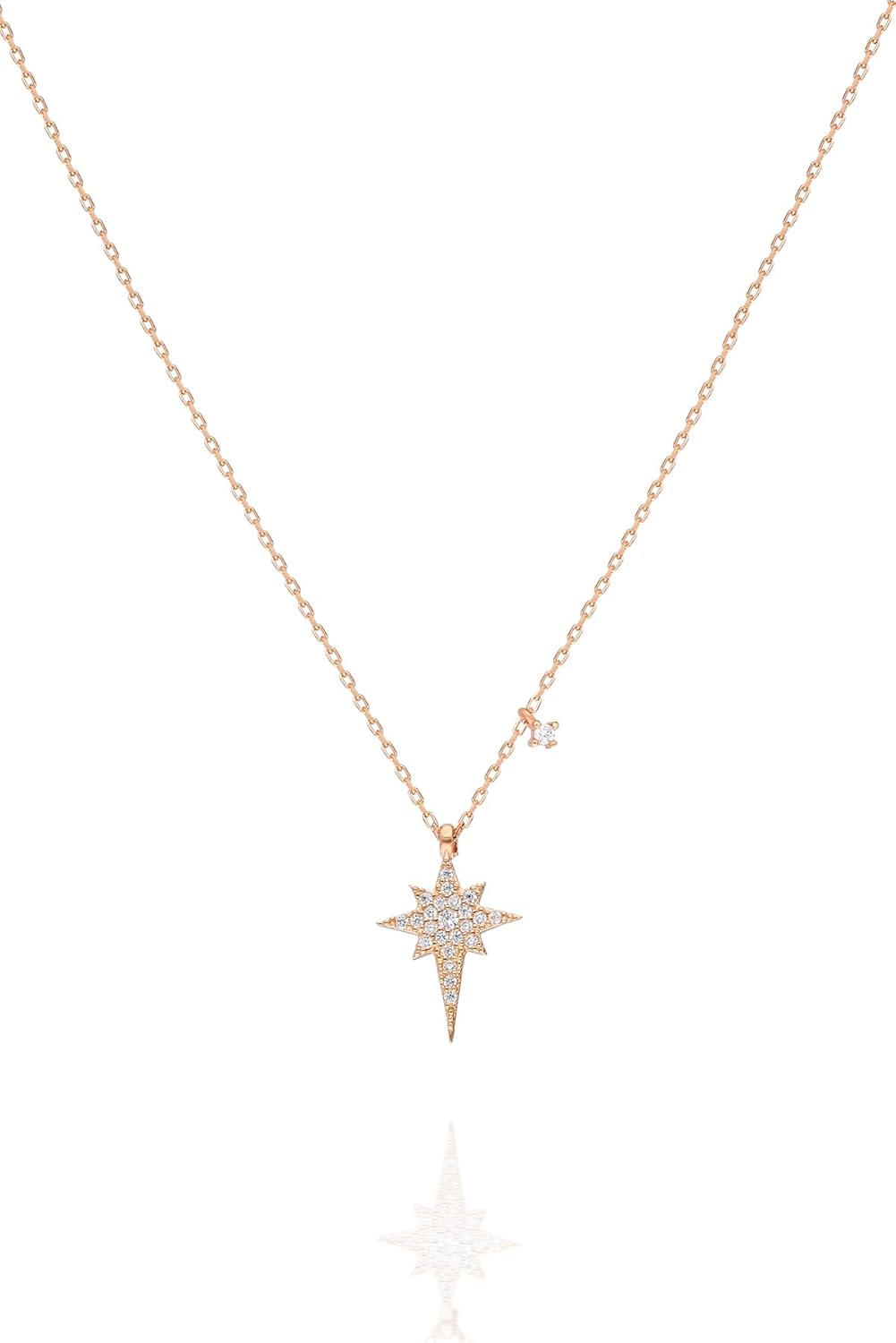 925 Ayar Minik Kutup Yıldızı Kolye Kadın Gümüş Kolye