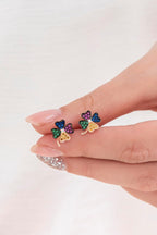 925 Ayar Minik Yonca Küpe Kadın Gümüş Küpe