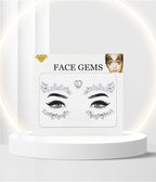 Holografik Kalpli Kendinden Yapışkanlı Kristal Yüz Taşı Face Sticker