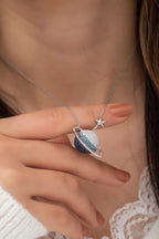 925 Ayar Renk Geçişli Gezegen Kolye Kadın Gümüş Kolye