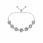 925 Ayar Asansörlü Elmas Montür Bileklik Kadın Gümüş Bileklik