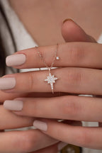 925 Ayar Minik Kutup Yıldızı Kolye Kadın Gümüş Kolye