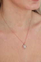 925 Ayar Aquamarin Taşlı Çiçek Kadın Gümüş Kolye