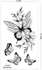 Minimal Kelebekler Kadın Geçici Dövme