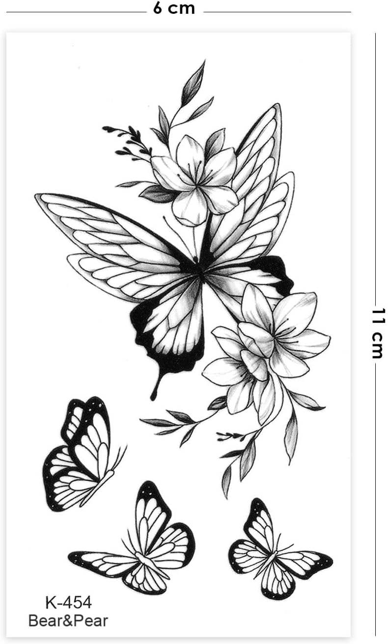 Minimal Kelebekler Kadın Geçici Dövme