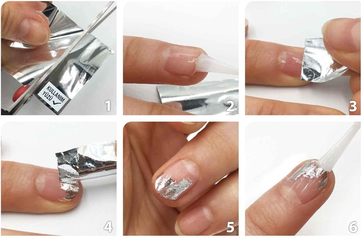 Fuşya Renk Hologram Desenli Transfer Tırnak Dövmesi, Tırnak Sticker, Nail Tattoo, Nail Art