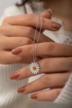 925 Ayar Papatya Kolye Kadın Gümüş Kolye