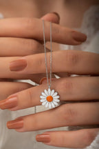 925 Ayar Papatya Kolye Kadın Gümüş Kolye