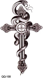 Yılan ve Çarmıh Geçici Dövme Unisex Tattoo