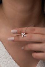 925 Ayar Rose Minik Yonca Kolye Kadın Gümüş Kolye