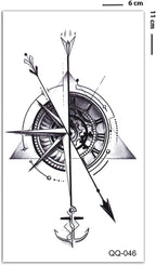 Çapa Dövmesi, Pusula Dövmesi, Unisex Dövme, Geçici Vücut Dövmesi, Minimal Dövme Tattoo