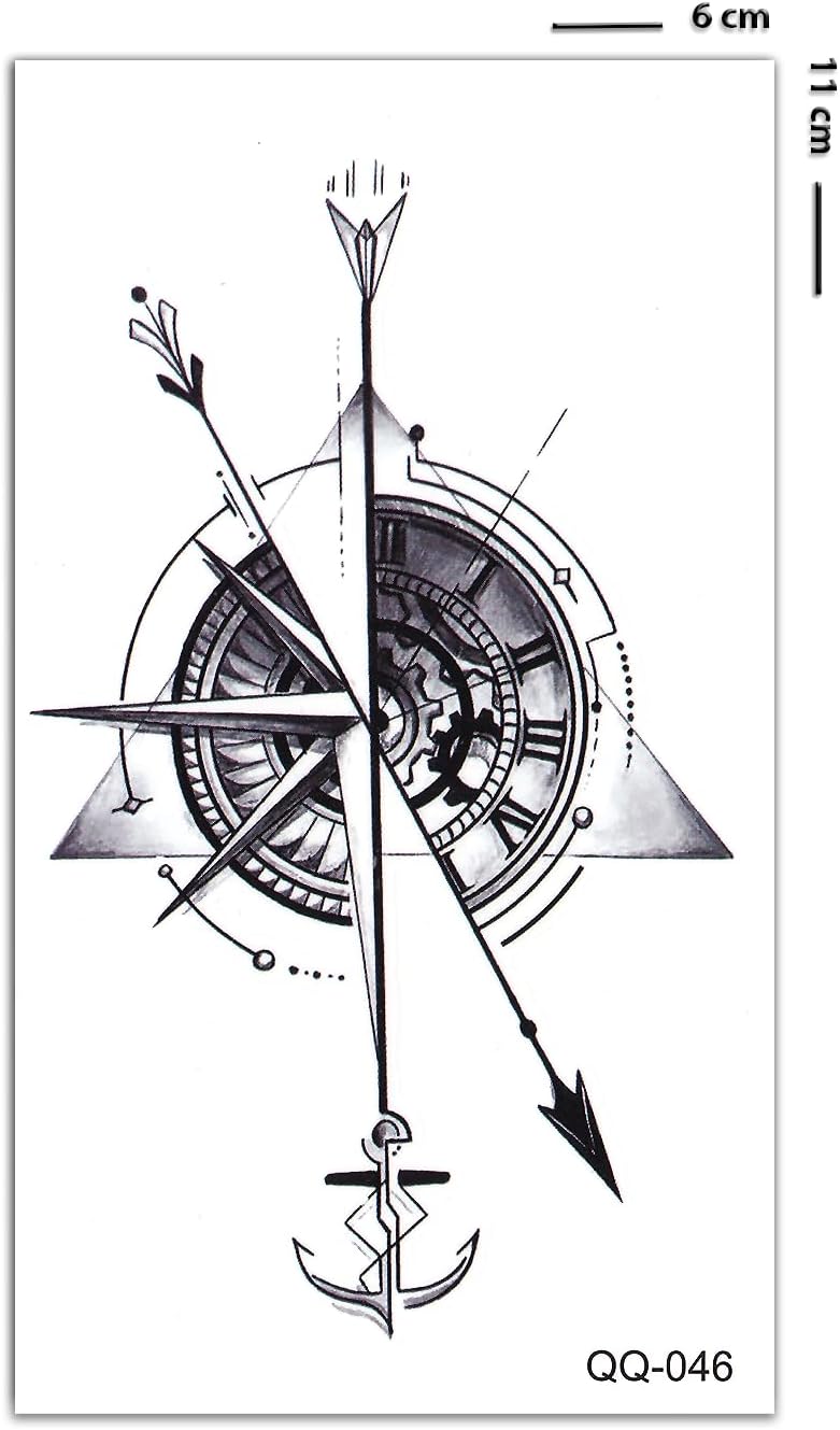 Çapa Dövmesi, Pusula Dövmesi, Unisex Dövme, Geçici Vücut Dövmesi, Minimal Dövme Tattoo