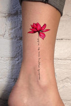 Lotus Dövmesi, Kadın Geçici Dövme, Kadınlar için Yazılı Çiçek Dövmesi