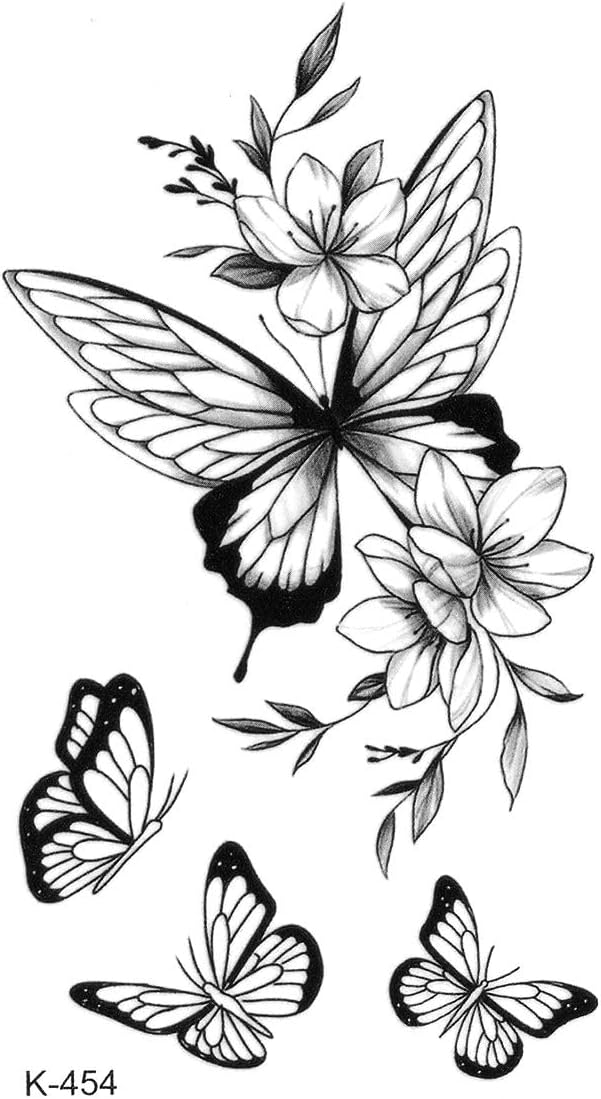 Minimal Kelebekler Kadın Geçici Dövme