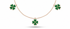 925 Ayar Yeşil Yonca Şans Kolye Kadın Gümüş Kolye
