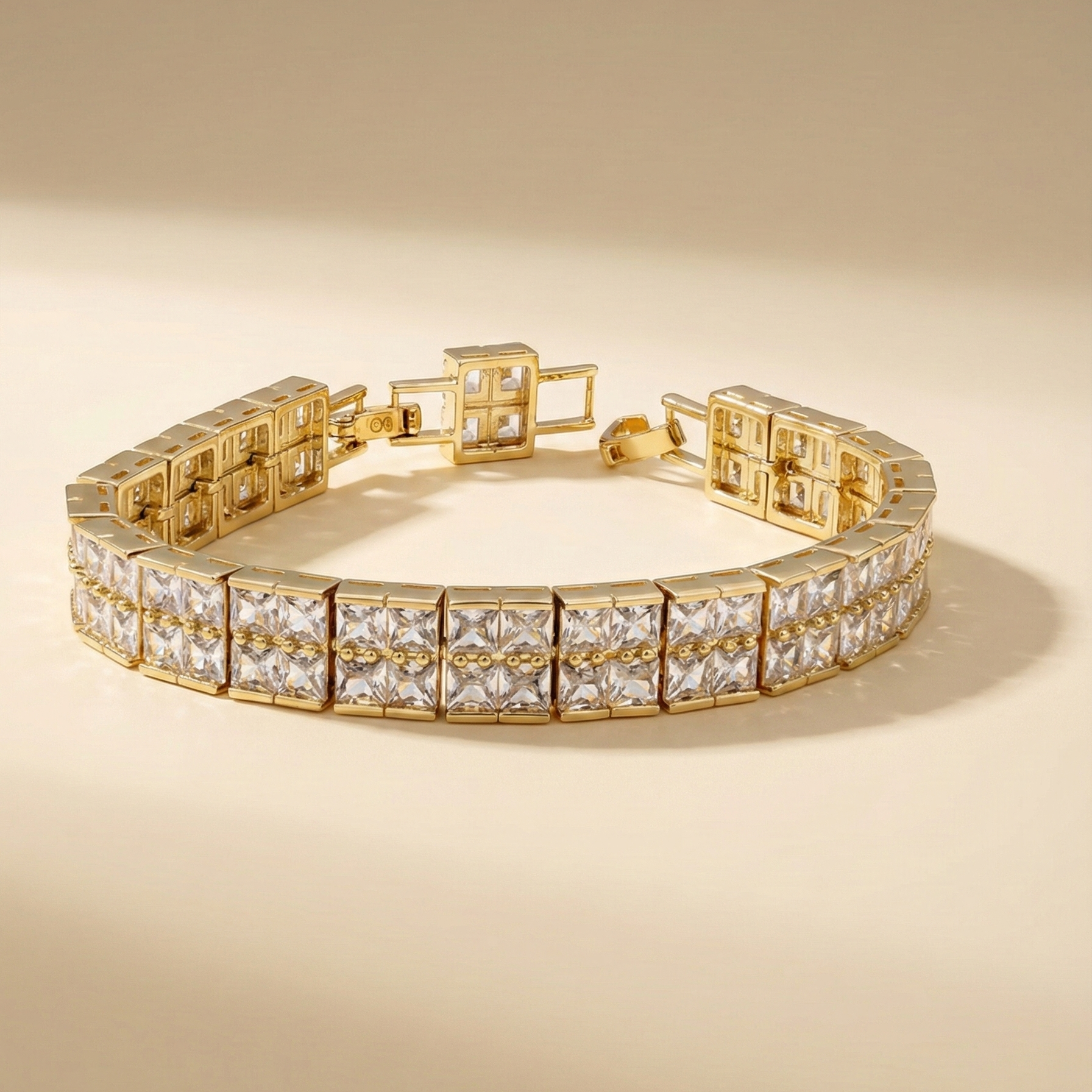 ✨ Paslanmaz Çelik 4 Mikron Altın Kaplama Zirkon Taşlı