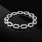 Zirkon Taşlı Işıltılı Zincir Bileklik - Premium Çelik