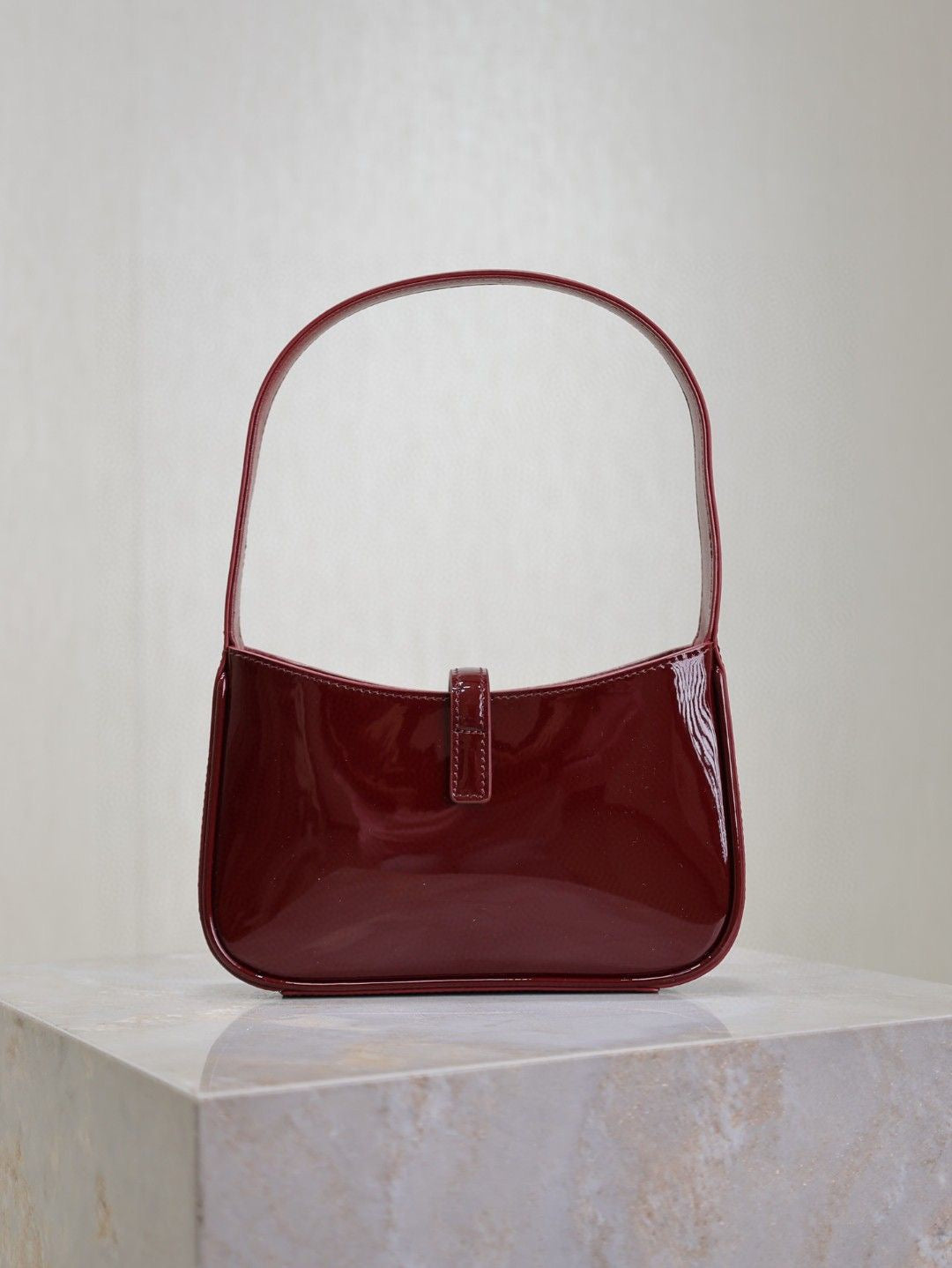 YS.L 2025  Bag 25cm Black Gold Patent Deri