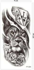 Aslan Dövmesi, İskambil Destesi Geçici Dövme, Kol Dövmesi, Tattoo, Üniseks Dövme